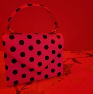 Black polka dotted small bag